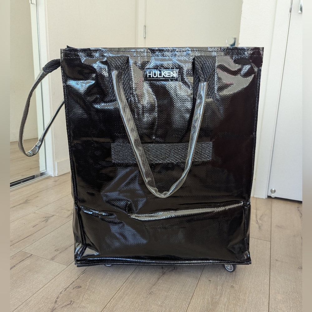 Hulken Large Black Rolling Tote Bag